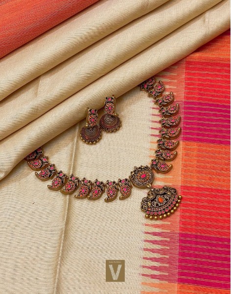 Antique gold terracotta jewellery-VTCJ-64