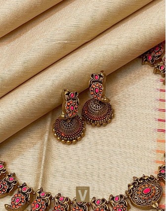 Antique gold terracotta jewellery-VTCJ-64