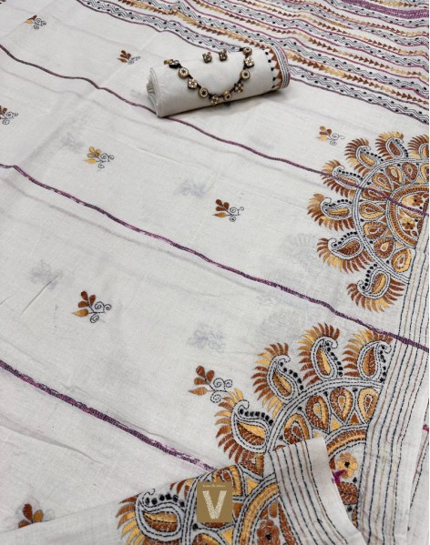 Kantha cotton saree-VKNT-2361