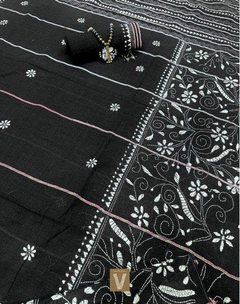 Kantha cotton saree-VKNT-2368