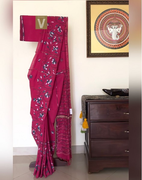 Kantha cotton saree-VKNT-2367