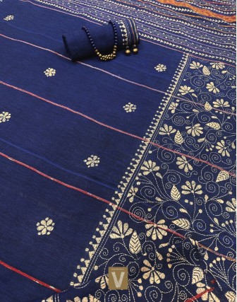 Kantha cotton saree-VKNT-2370