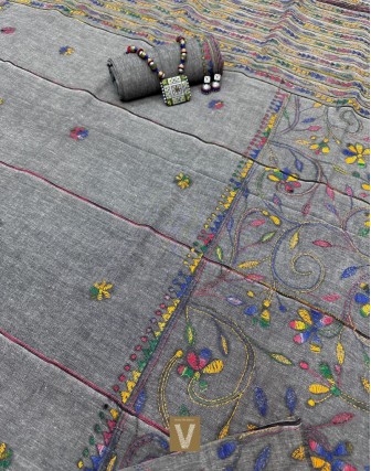 Kantha cotton saree-VKNT-2371