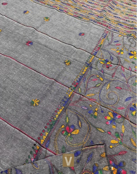 Kantha cotton saree-VKNT-2371