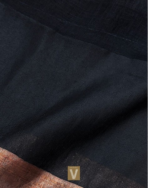 Organic linen saree-VOLN-2374
