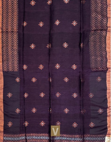 Organic linen saree-VOLN-2375 (SOLD)