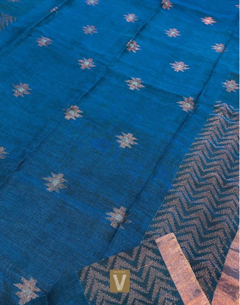 Organic linen saree-VOLN-2372
