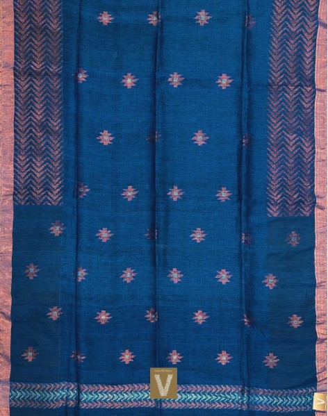 Organic linen saree-VOLN-2372