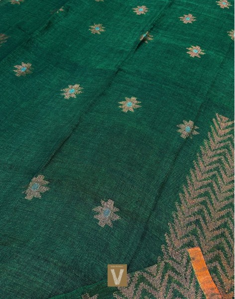 Organic linen saree-VOLN-2373