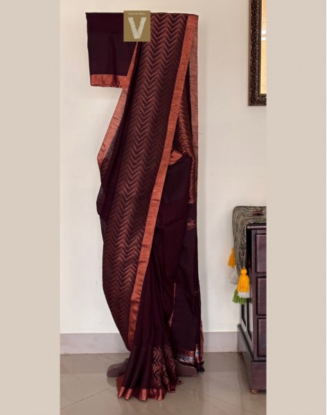 Organic linen saree-VOLN-2375 (SOLD)