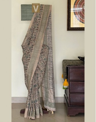 Semi tussar sarees-VSTS-2377