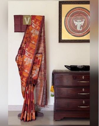 Tussar silk sarees-VTSR-2458