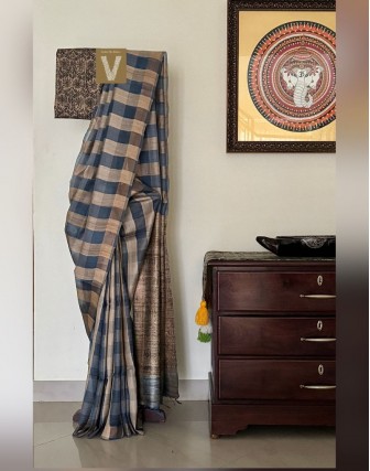 Tussar silk sarees-VTSR-2596