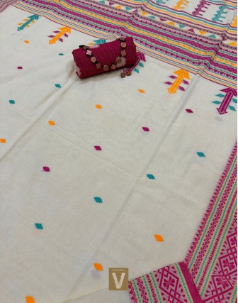 Khadi organic cotton saree-VKDO-2611
