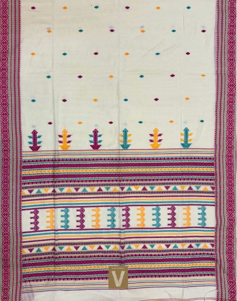 Khadi organic cotton saree-VKDO-2611
