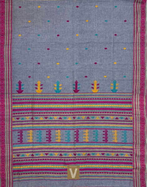 Khadi organic cotton saree-VKDO-2612