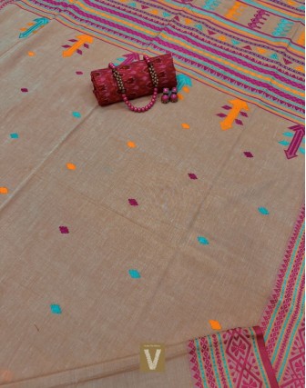 Khadi organic cotton saree-VKDO-2613