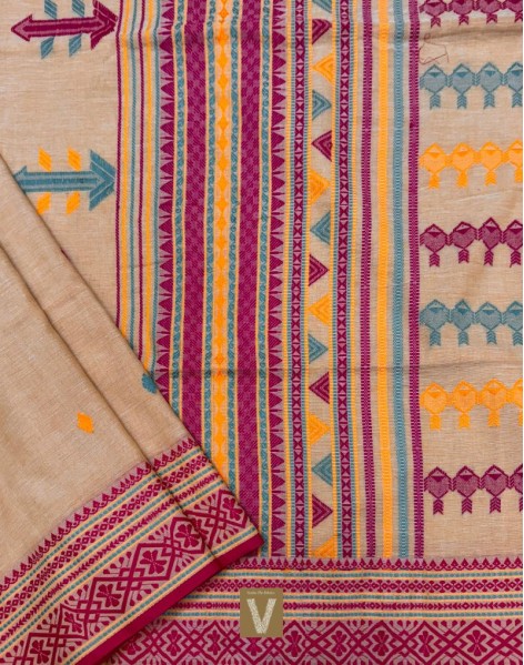 Khadi organic cotton saree-VKDO-2613