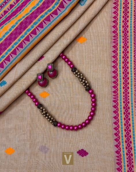 Khadi organic cotton saree-VKDO-2613
