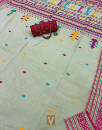 Khadi organic cotton saree-VKDO-2610