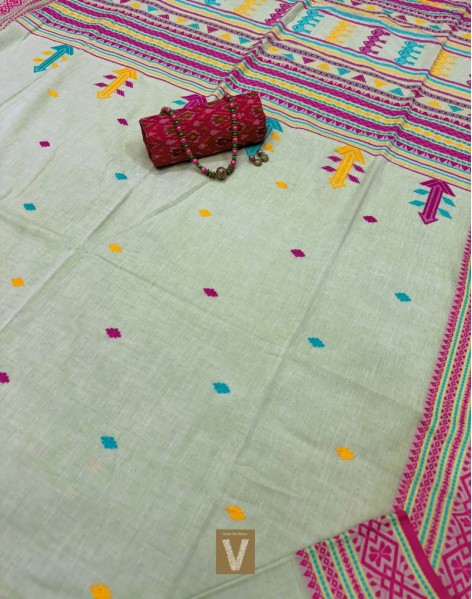 Khadi organic cotton saree-VKDO-2610