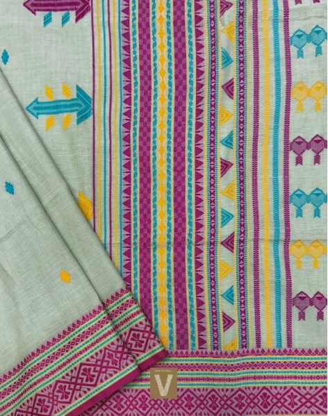Khadi organic cotton saree-VKDO-2610