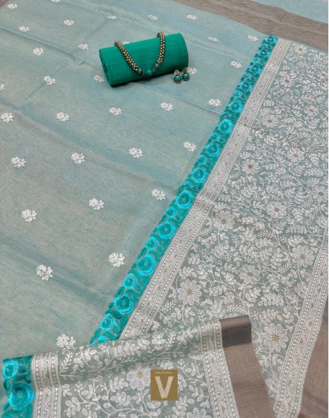 Jute Kota tissue saree -VKJT-2471