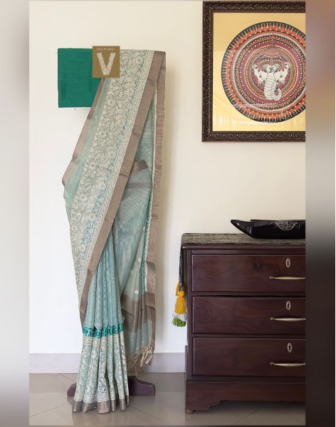 Jute Kota tissue saree -VKJT-2471