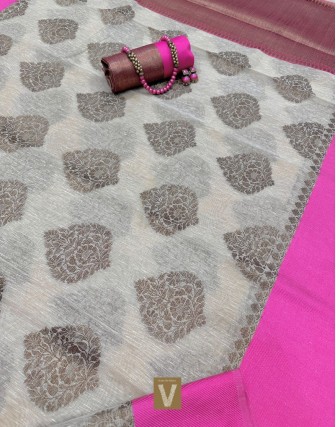 Linen by chanderi  saree-VLNP-2466