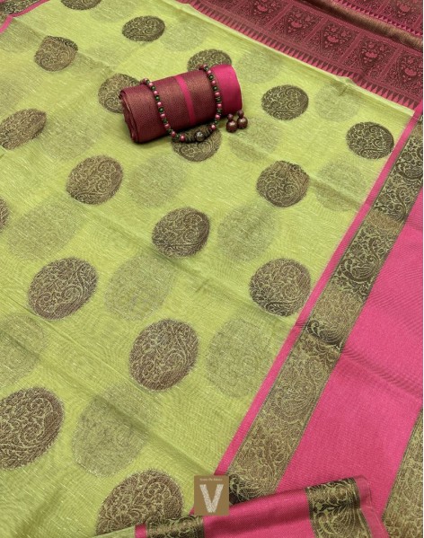 Linen by chanderi  saree-VLNP-2467