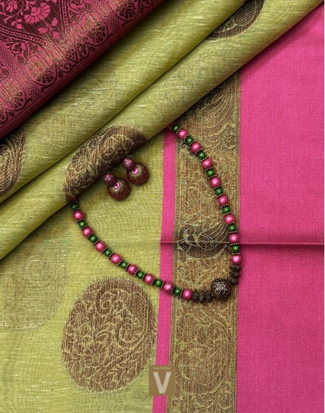 Linen by chanderi  saree-VLNP-2467