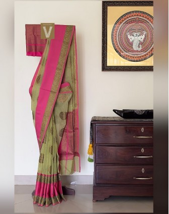 Linen by chanderi  saree-VLNP-2467