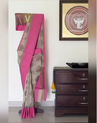 Linen by chanderi  saree-VLNP-2466