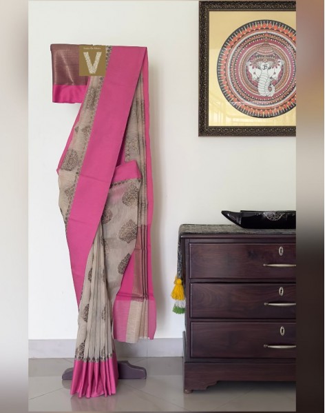 Linen by chanderi  saree-VLNP-2466
