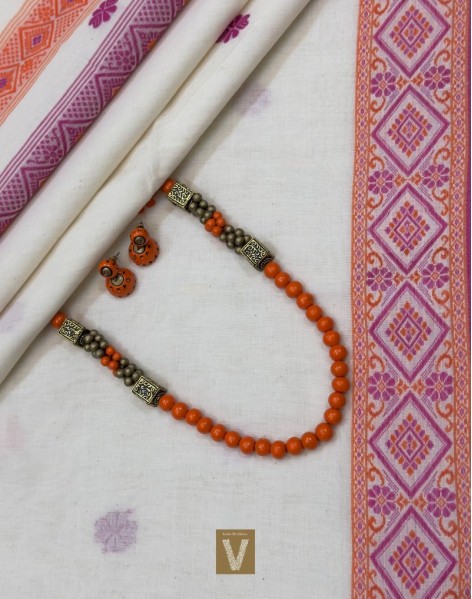 Khadi organic cotton saree-VKDO-2389