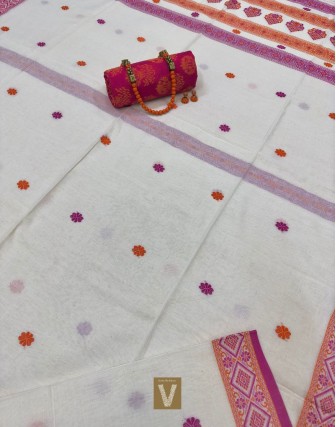 Khadi organic cotton saree-VKDO-2389
