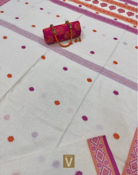 Khadi organic cotton saree-VKDO-2389