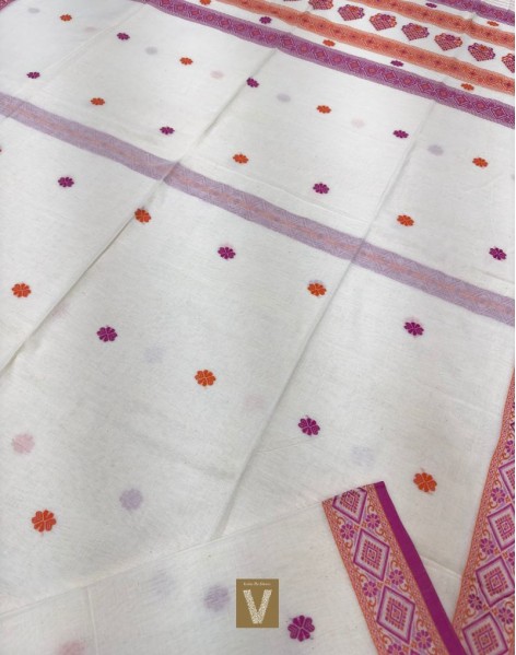 Khadi organic cotton saree-VKDO-2389