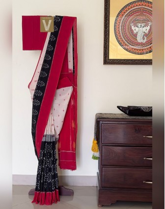 Double ikkat cotton saree-VMIS-2422