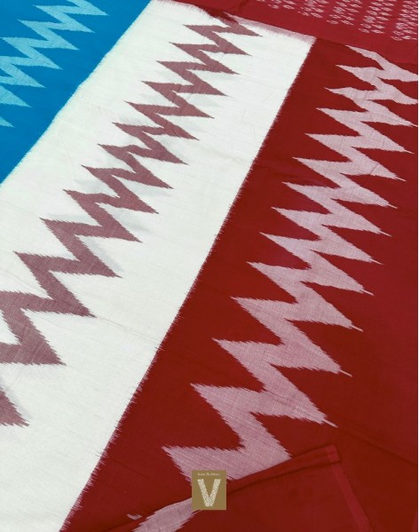 Double ikkat cotton saree-VMIS-2425