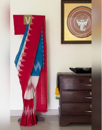 Double ikkat cotton saree-VMIS-2425
