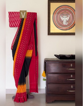 Double ikkat cotton saree-VMIS-2426
