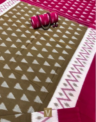 Double ikkat cotton saree-VMIS-2428