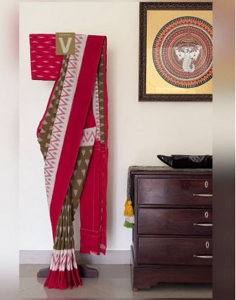 Double ikkat cotton saree-VMIS-2428
