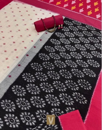 Double ikkat cotton saree-VMIS-2422