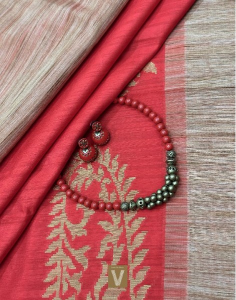 Semi Raw silk sarees-VSRW-1809