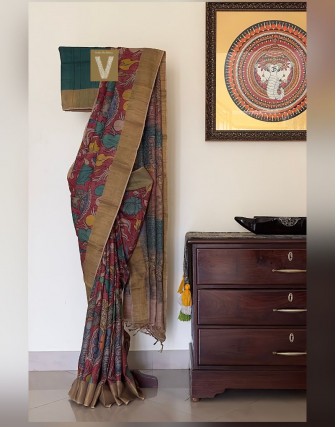 Tussar silk sarees-VTSR-2097