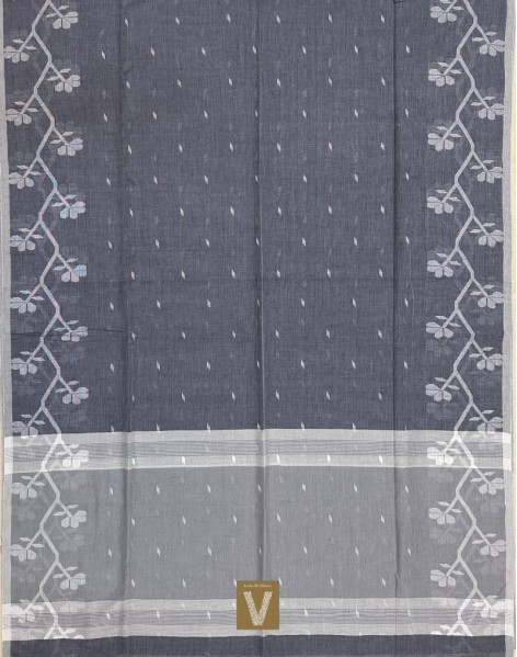 Khadi jamdhani organic cotton saree-VKJM-2329