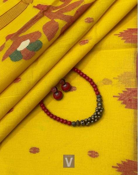 Kolkata organic cotton saree-VKOC-2309