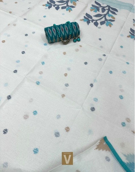 Kolkata organic cotton saree-VKOC-2310